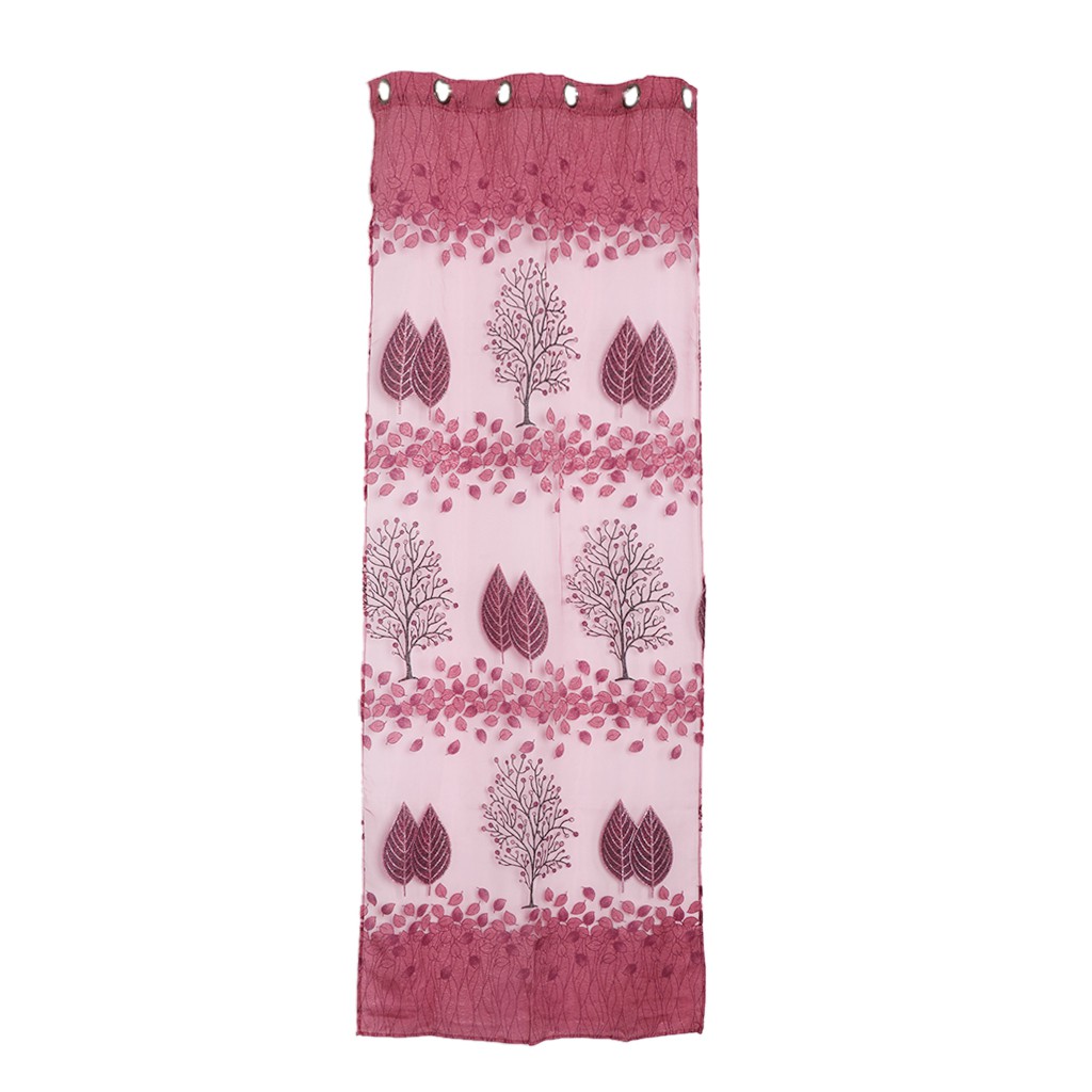 Purple Door Window Floral Voile Cortina Jacquard Drape Curtain