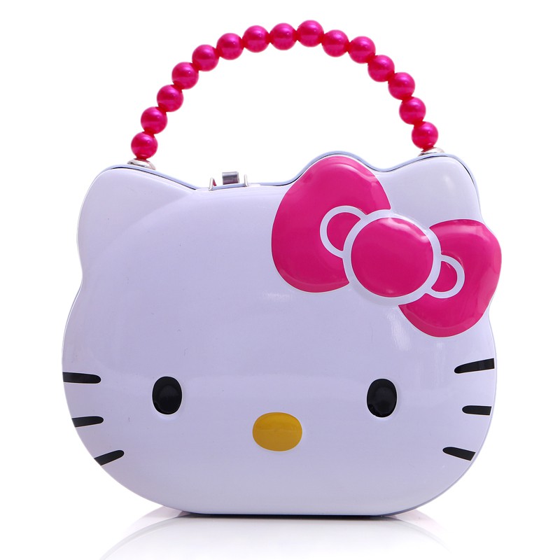 🌞🌞🌞Hello kitty Cat piggy bank handle cute flip coin box with lock and