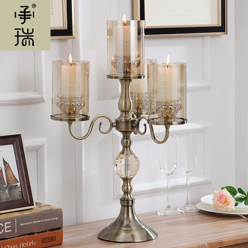 Eropah Retro Pentas Lilin Halang Angin Nordic Cahaya Mewah 