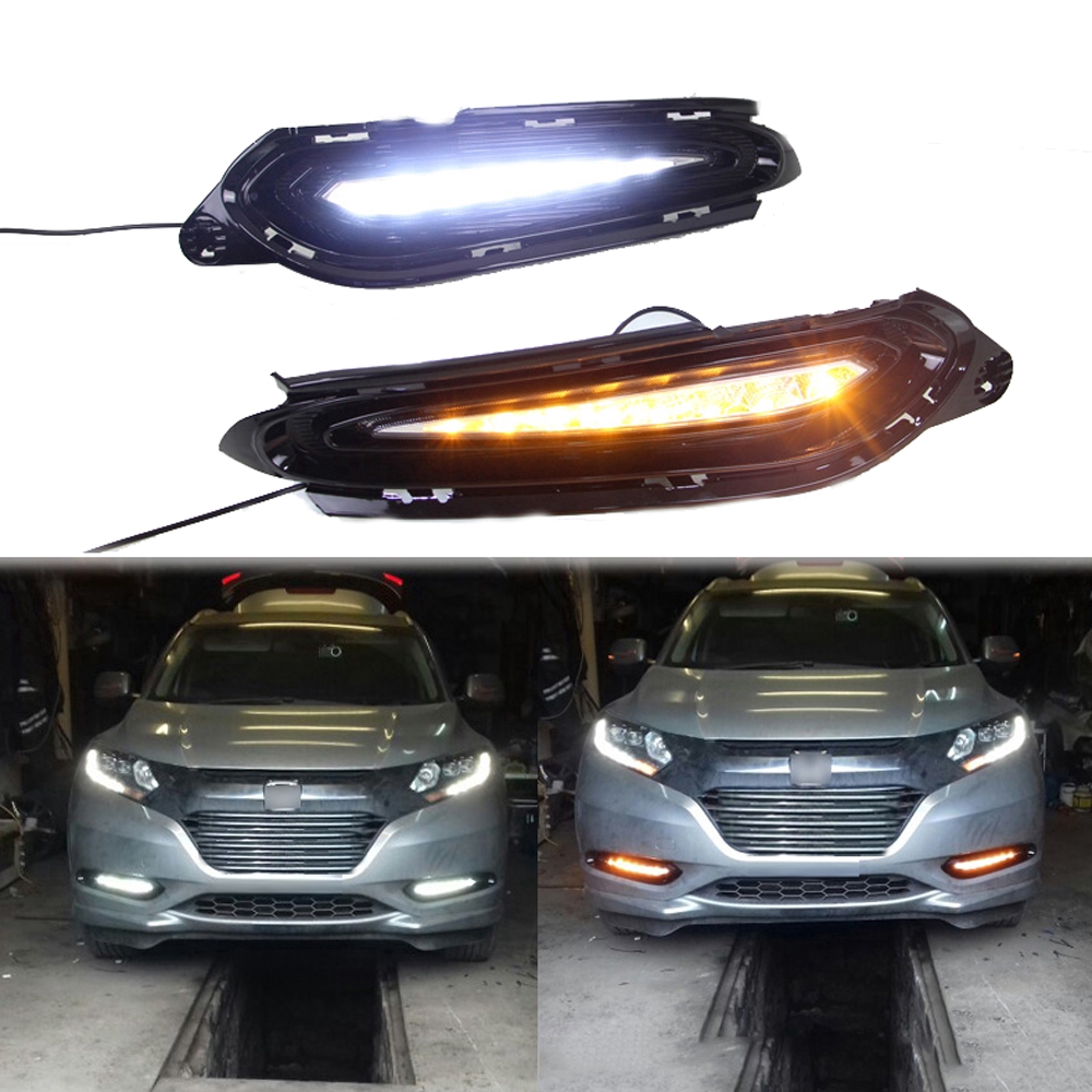 LED Daytime Running Lights For Honda HR-V/Vezel 2015-2018 - DRL With Yellow Turn Signal