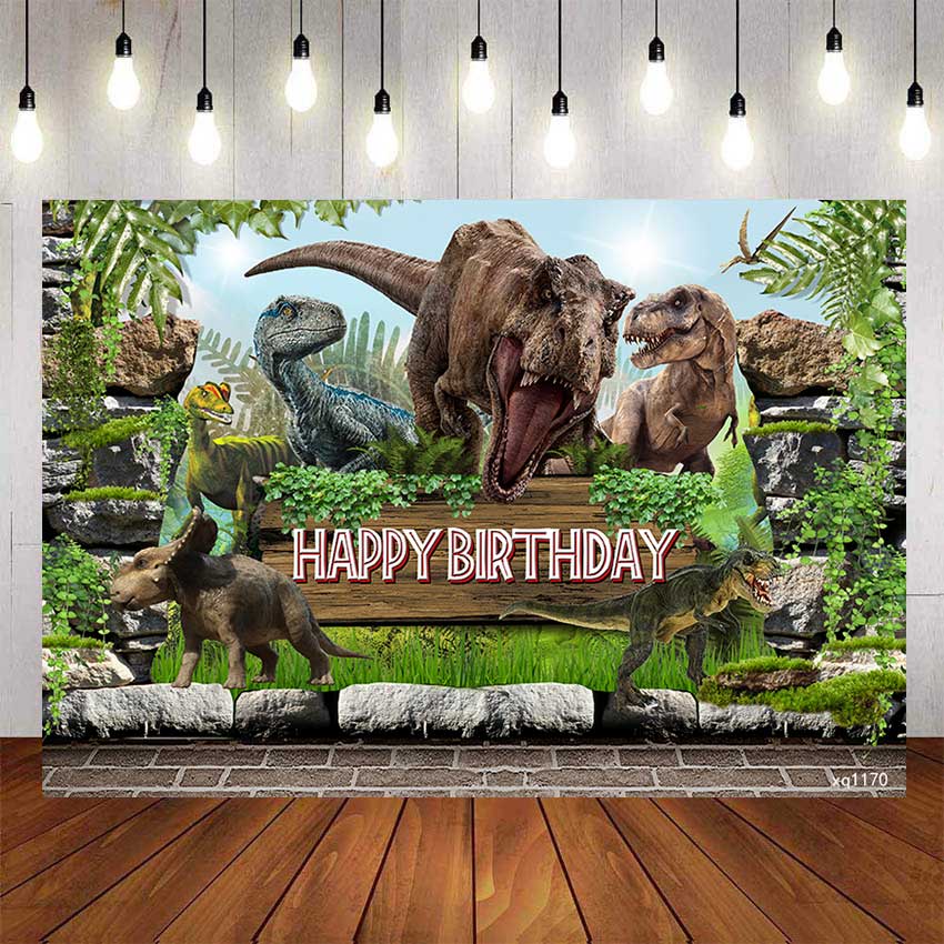 Jurassic World Dinosaurs Birthday Backdrop For Photography Baby Shower Kids  Birthday Primeval Forest Background Birthday Party Decor Custom Name Photo  | Shopee Singapore