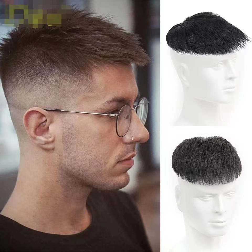 Pageup Short Wigs For Men's Male Black Wig Synthetic Natural Hair For Young  Man Balding Sparse Hair Crew Cut Hair Style | Shopee Singapore