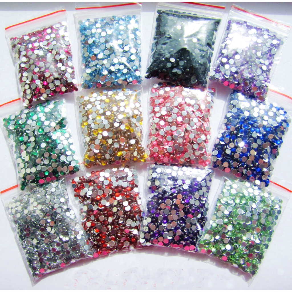Wholesale 1000pcs Acrylic Crystal Rhinestone Bicone Point Back Beads 3MM 4MM 