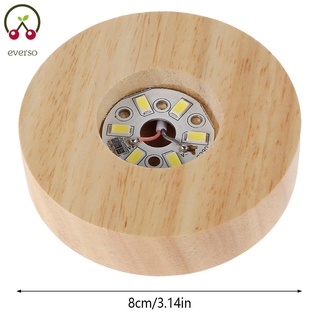 LED Lights Display Base for Crystals Glass 8CM Wooden Lights Display Stand with on/off Switch Round Lamp Holder@CY-FHL2-SHTKC4824 #8