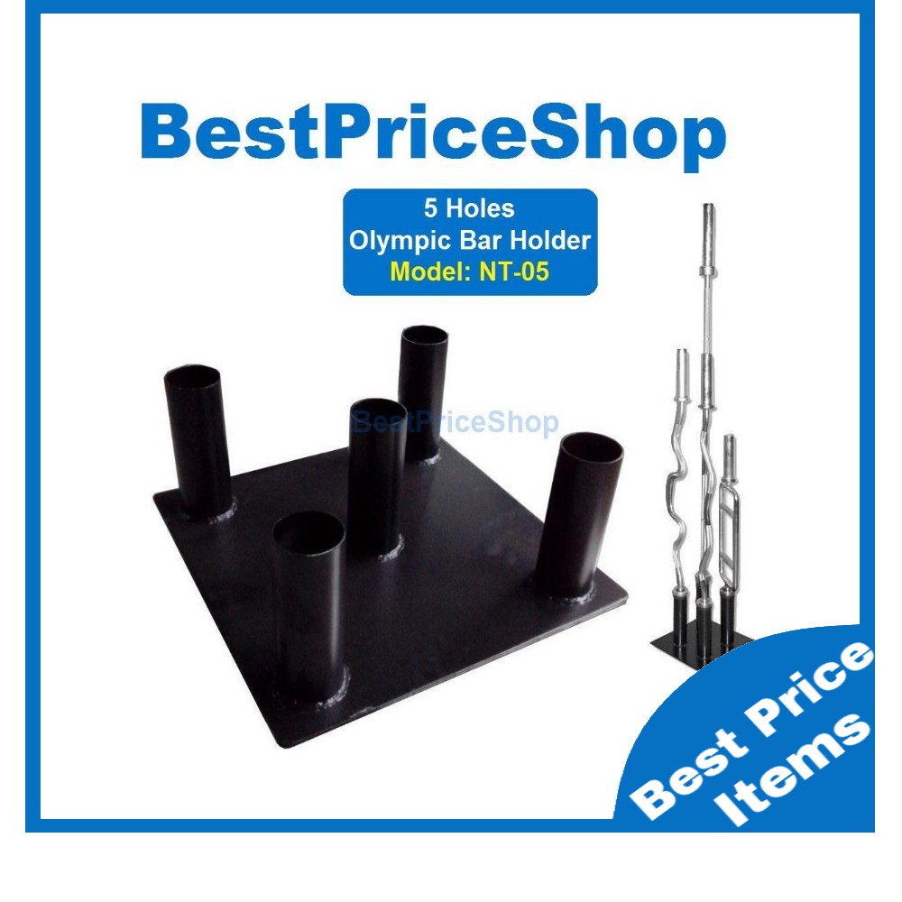 BPS 5 Holes Olympic Barbell Bar Holder Barbells Ez Curl Bars Rack Weigh