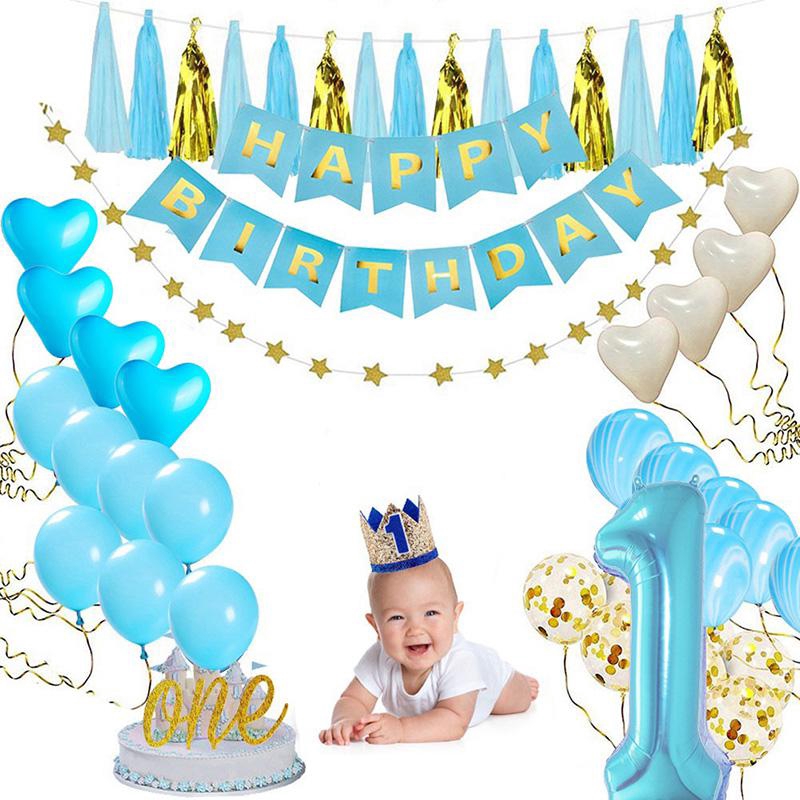 Birthday Party Decoration For Boy 1st Baby Happy Birthday Banner