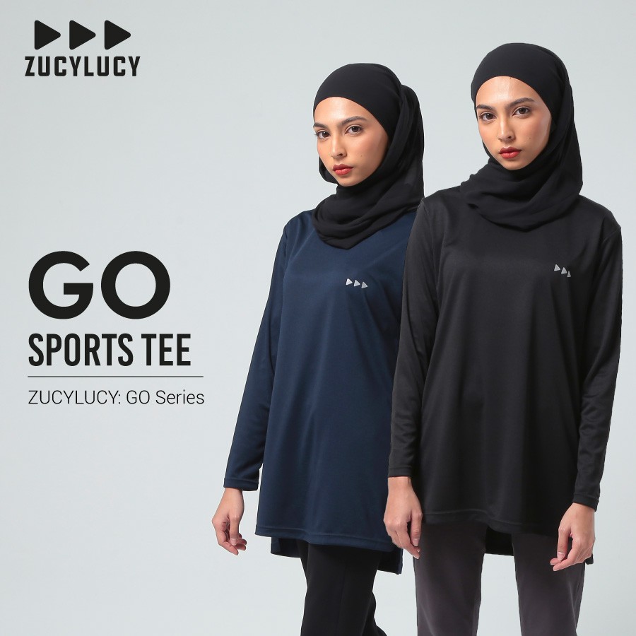 Zucylucy Baju Sukan Muslimah Long Sleeve Go Sports Tee Shopee Singapore