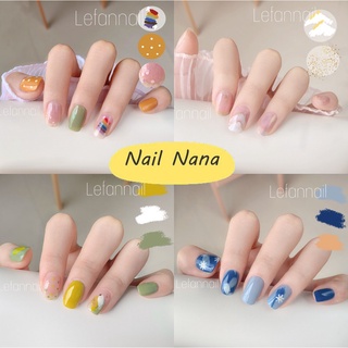 Image of *Nail Nana*14PCS Rainbow Doodle Nail Stickers Nail Art Patches Full Nail Patches Short Fake Nails QF576-595