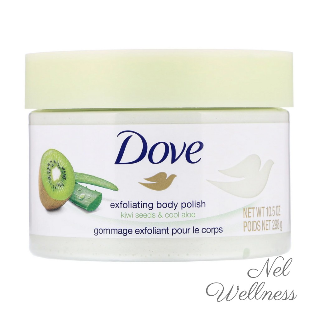 Dove Exfoliating Body Polish Scrub Kiwi Seeds & Cool Aloe 10.5oz / 298g