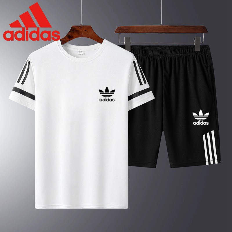 adidas t shirt and shorts set mens