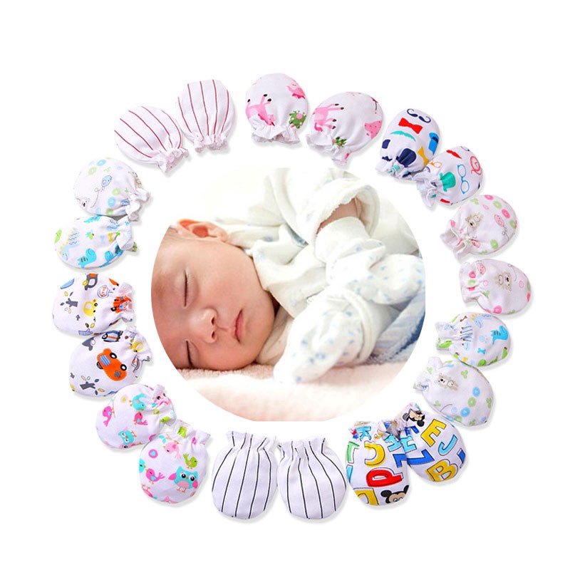 1Pair Cotton Newborn Mittens Handguard 0-6M Baby Kid Anti  Gloves ER 