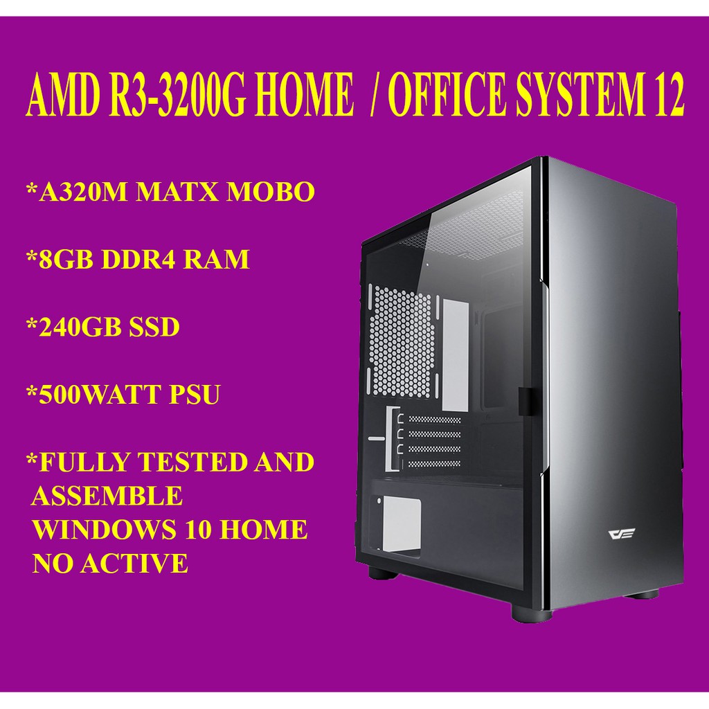 Amd Ryzen 3 3200g Home And Office System 12 Shopee Singapore