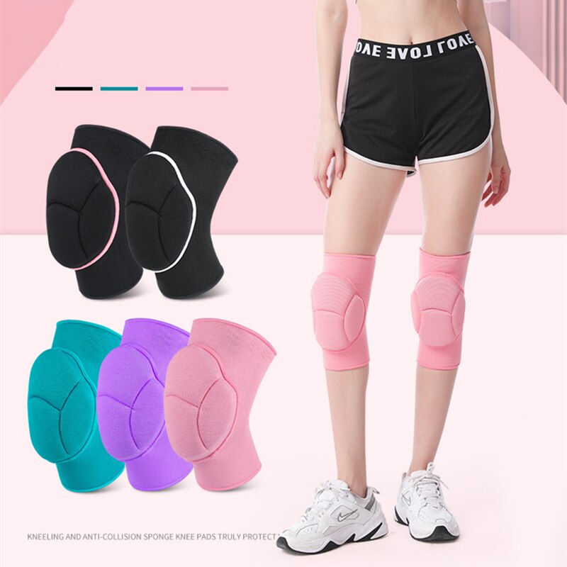 Black, Large Protective Knee Pads Thick Sponge Volleyball Knee Pads Collision Avoidance Knee Sleeve Anti-Slip Breathable Sports Knee Brace for Football Basketball Running Dance 