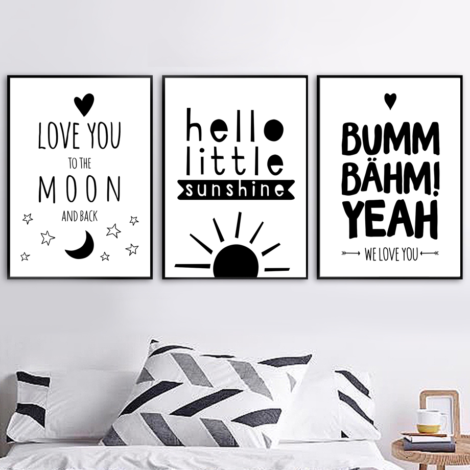 Love Motivational Quotes Wall Art Canvas Painting Nordic Posters And Prints Black White Wall Pictures For Kids Room Shopee Singapore