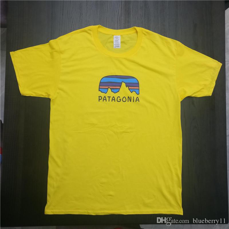mens yellow patagonia t shirt
