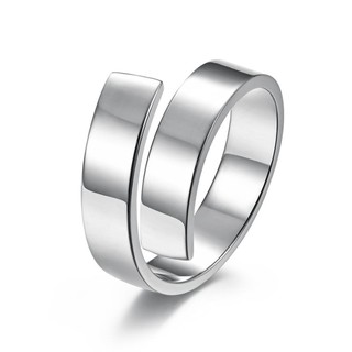 Image of thu nhỏ Unisex Minimalist style lightning opening ring personality hollow titanium steel ring qf053 #2