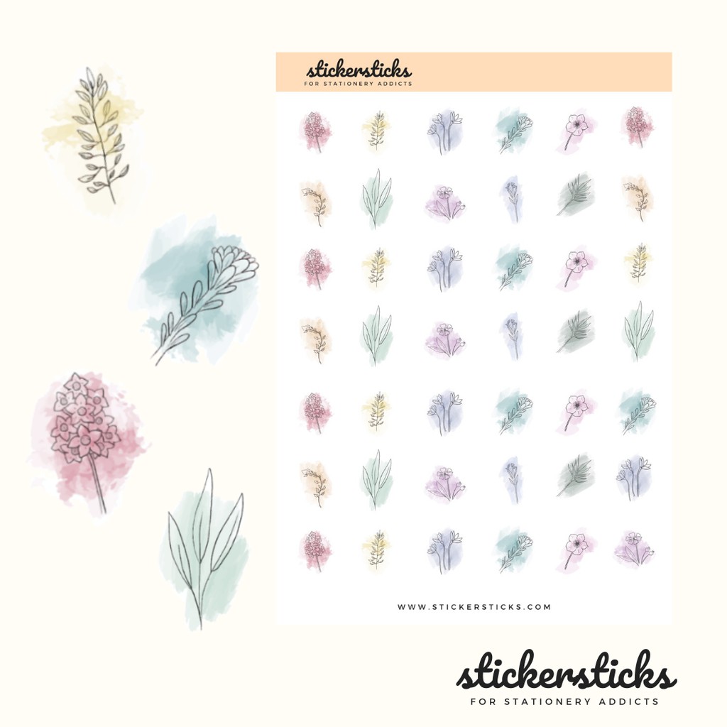 stickersticks pastel floral planner sticker sheet for bullet journal scrapbook diary shopee singapore