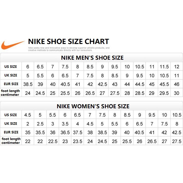 nike us shoe size