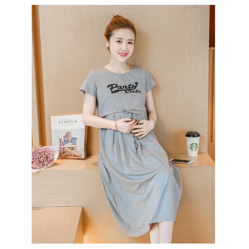 Maternity Clothes Nursing Dress Breastfeeding Korea Summer Loose