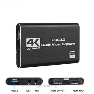 4K Usb 3.0 Video Capture Card Hdmi-patible 1080P 60Fps Hd Video Recorder Grabber For Obs Capturing Game Card Live