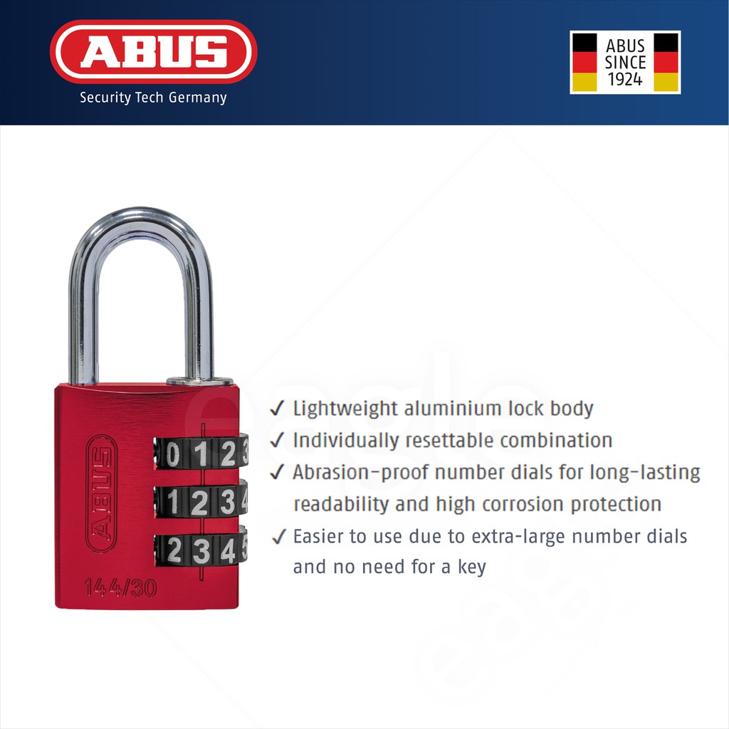 abus 3 digit combination lock