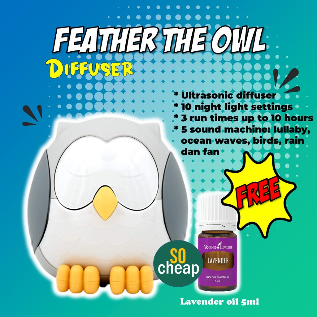 Young Living Feather The Owl Diffuser Free Lavender Essential Oil 5ml Shopee Singapore