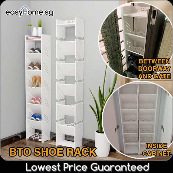 Bto Shoe Rack Narrow Slim Cabinet Storage Organizer Fit Hdb Between Doorway And Gate Shopee Singapore