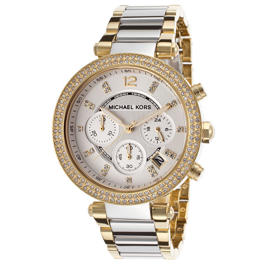 mk parker two tone watch