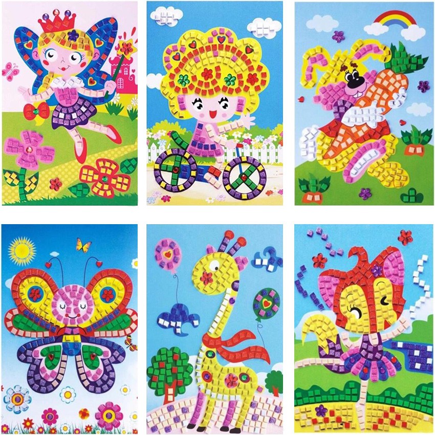 Baby Kids Developmental 3d Crystal Mosaics Art Sticker Mosaic Craft Kit Toy Lg Shopee Singapore