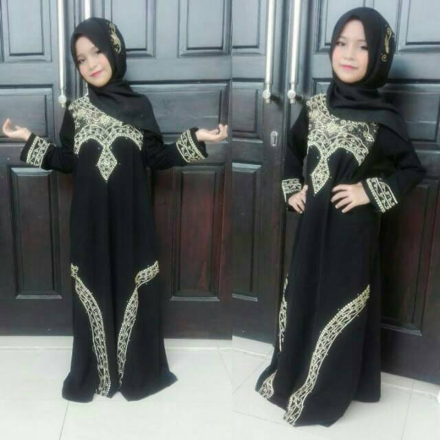 Black Abaya Children Saudi Arabia Robe Black Robe Children Muslim Clothing Turkish Girls Shopee Singapore