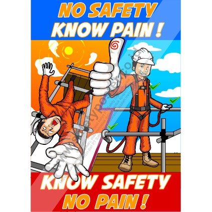 Sp309 Poster K3 Safety A2 - Know Safety No Pain | Shopee Singapore