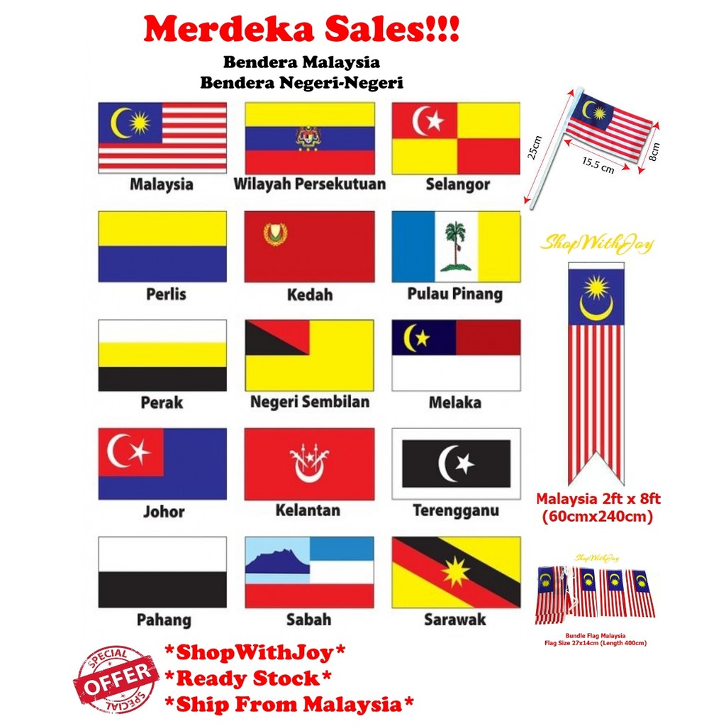 susunan bendera negeri di malaysia