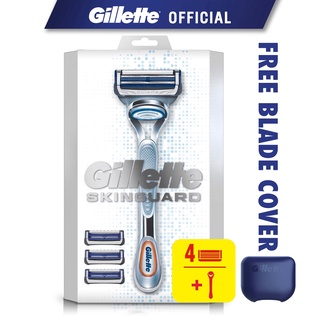 Image of Gillette SkinGuard Starter Pack 1 Handle + 4 Blades + FREE Hygiene Cap
