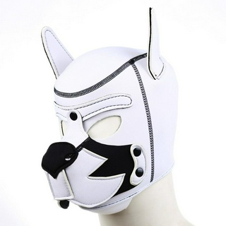 PU leather Dog Head Shape harness Hood Mask slave Roleplay breathable zipper fun