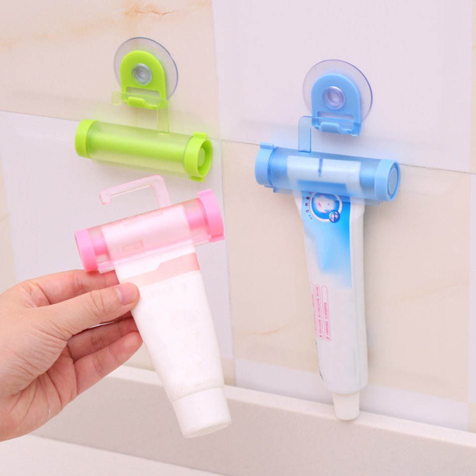 Toothpaste Dispenser Rolling Squeezer Hanging Hook Suction Plastic Tube shan 