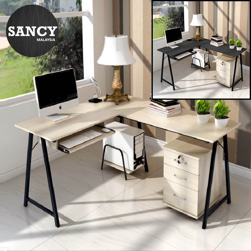 Sancy Corner Computer Desk Modern Corner Desk Home Desktop Desk L