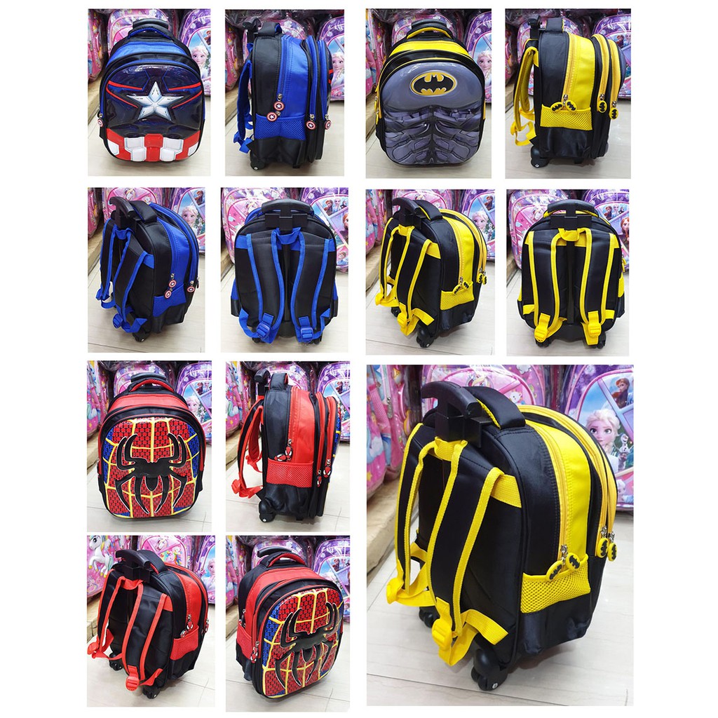 character trolley school bags