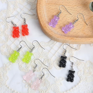 Image of thu nhỏ Candy Color Resin Cartoon Bear Earring/ Cute Jelly Bear Pendant Ear Hooks/ Transparent Bear Women Fashion Dangle Gifts Jewelry #8