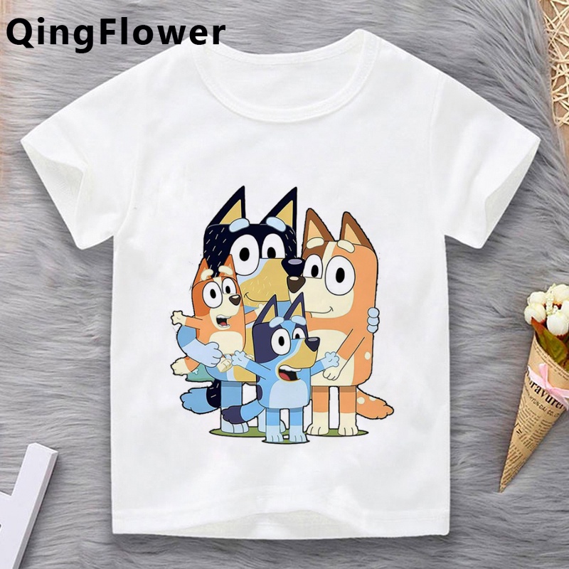 Bluey enfant children t-shirt summer costume graphic aesthetic roupa ...