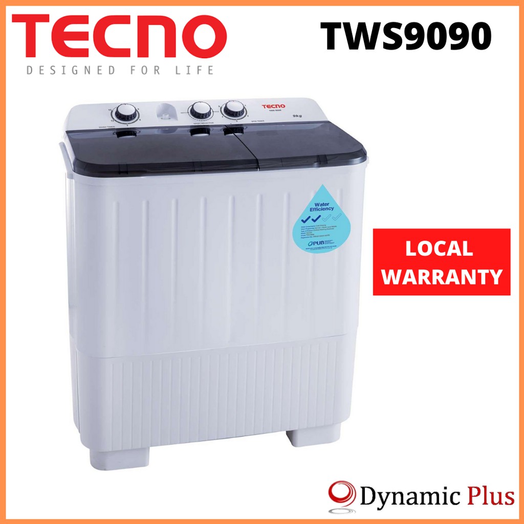Tecno TWS9090 Semi Auto Top Load Washing machine 9kg Shopee Singapore