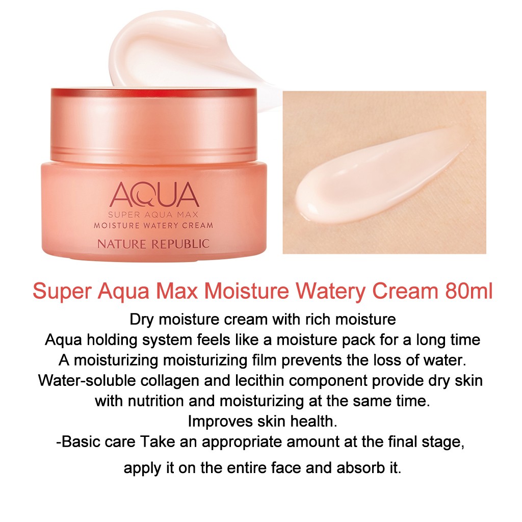 Nature Republic Super Aqua Max Watery Cream 80ml Shopee Singapore