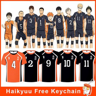 Image of Haikyuu!! Anime Jerseys Cosplay Karasuno High School Volleyball T-shirt Hinata Shoyo Haikyu T Shirt Halloween Costume
