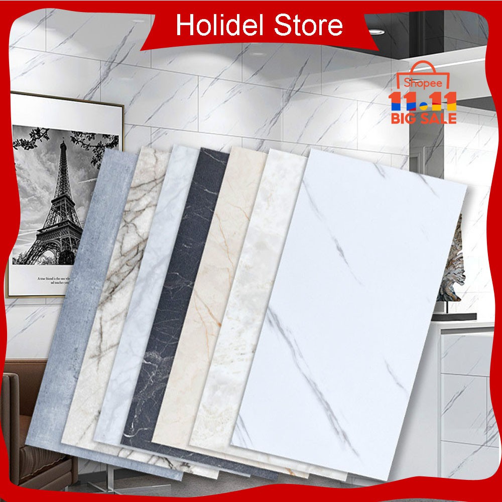 Holidel 60cm x 30cm vinyl flooring peel and stick marble floor tiles ...