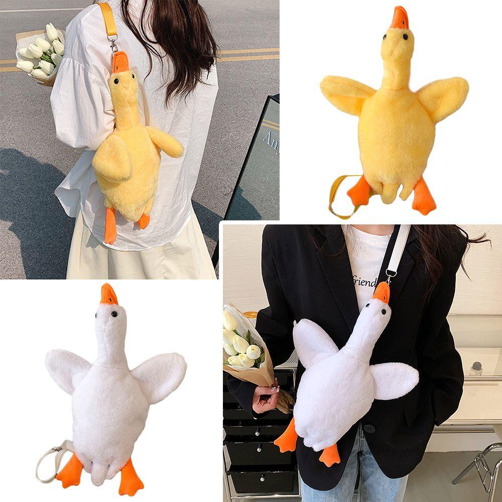 Image of OKDEAL Shoulder Bag Cute Yellow Duck Plush Toy Cross-body Bag #4