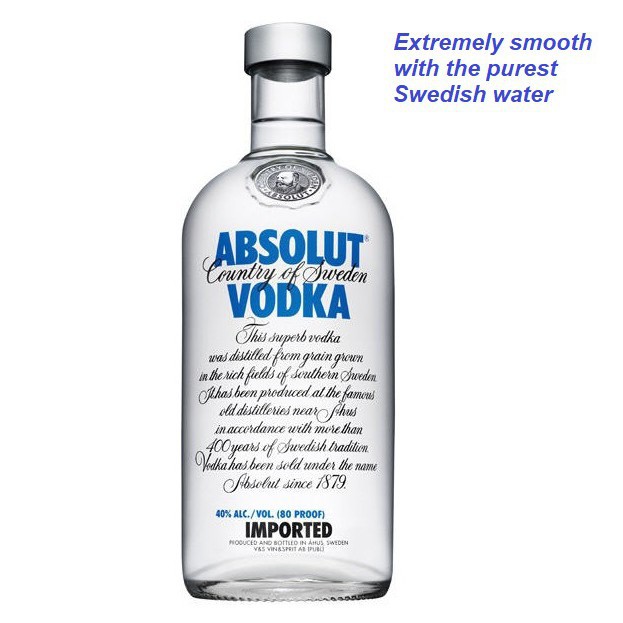 Absolut Blue Vodka 750ml Free Gifts Shopee Singapore