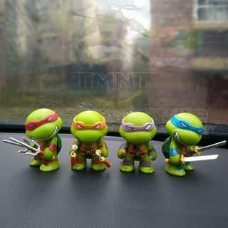 Teenage Mutant Ninja Turtles TMNT Set of 4 Mini Figures PVC Dolls Car Decor Gift For Children Playing