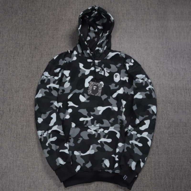 black and white glow in the dark bape hoodie