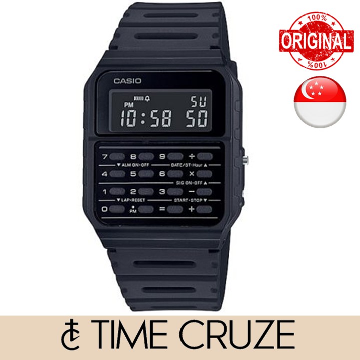 Time Cruze Casio Vintage Digital Calculator Data Bank Black Resin Men Watch Ca 53wf 1bdf Ca53wf 1bdf Ca 53wf 1b Shopee Singapore