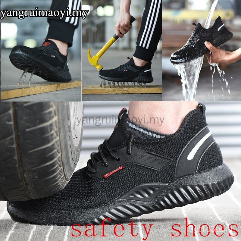 Non-slip safety shoes Safety boots Men Labor insurance shoes Steel head &  steel plate Safety Work shoes Breathable Hikin | Shopee Singapore
