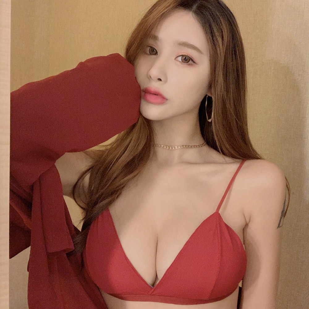 red push up bralette